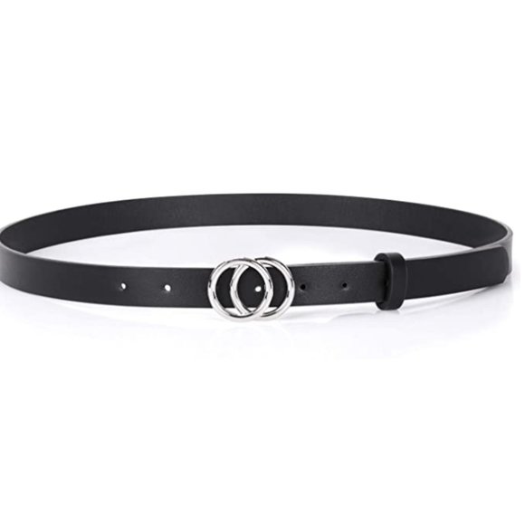 Double Ring Leather Belts for Women